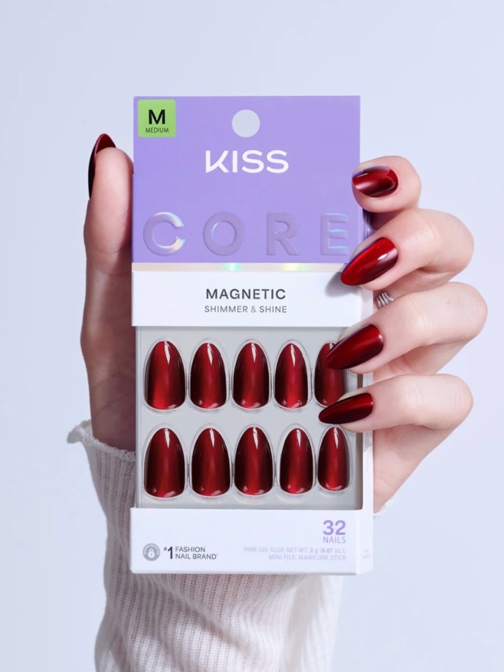 NWT KISS Magnetic “Apple Blossom” Medium Press-On Nails